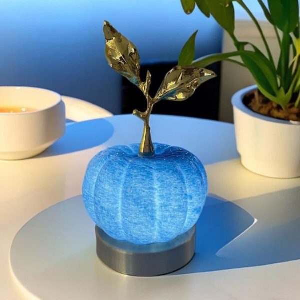 Đèn Bàn Thủy Tinh Quả Bí Ngô Nhiều Màu Dễ Thương Decor Nội Thất Hiện Đại