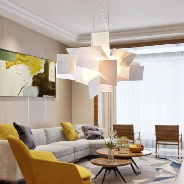 Đèn Chùm Acrylic Hình Học Xếp Lớp 3 Chế Độ Sáng Trang Trí Nhà Ở Và Quán Café