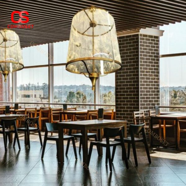 Đèn Chùm Acrylic Trong Suốt Khung Kim Loại Mạ Vàng Thiết Kế Đẳng Cấp Cho Nhà Hàng Trung Hoa