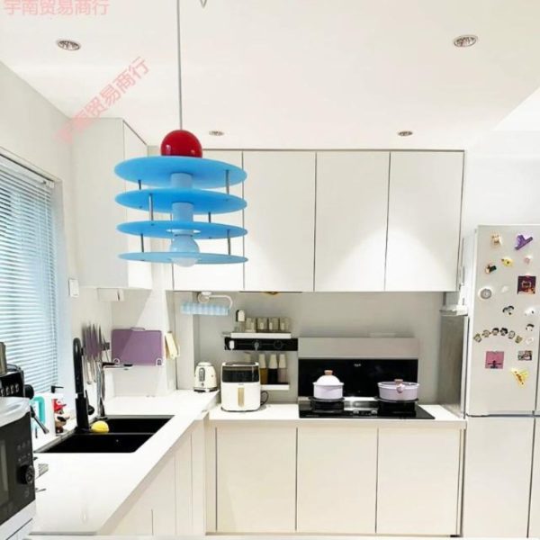 Đèn Chùm Tấm Acrylic Tròn Xanh 4 Lớp Decor Homestay, Phòng Ngủ, Phòng Khách
