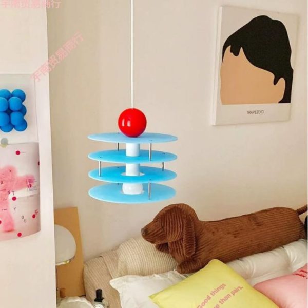 Đèn Chùm Tấm Acrylic Tròn Xanh 4 Lớp Decor Homestay, Phòng Ngủ, Phòng Khách