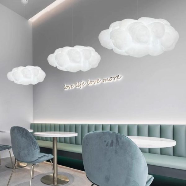 Đèn Chùm Thả Mây Bông Gòn Nhiều Size 3 Chế Độ Sáng Decor Phòng Ngủ, Sự Kiện, Quán Cafe
