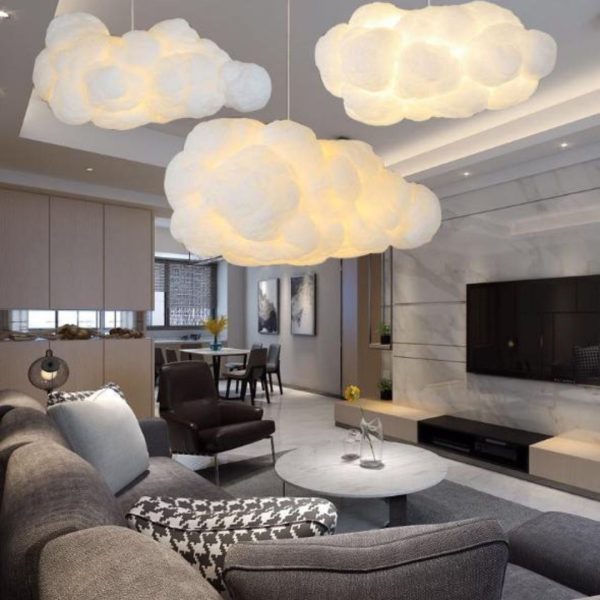 Đèn Chùm Thả Mây Bông Gòn Nhiều Size 3 Chế Độ Sáng Decor Phòng Ngủ, Sự Kiện, Quán Cafe
