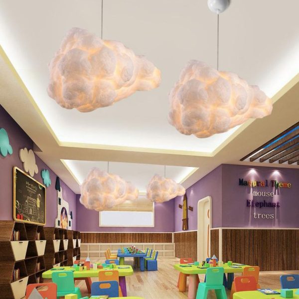 Đèn Chùm Thả Mây Bông Gòn Nhiều Size 3 Chế Độ Sáng Decor Phòng Ngủ, Sự Kiện, Quán Cafe