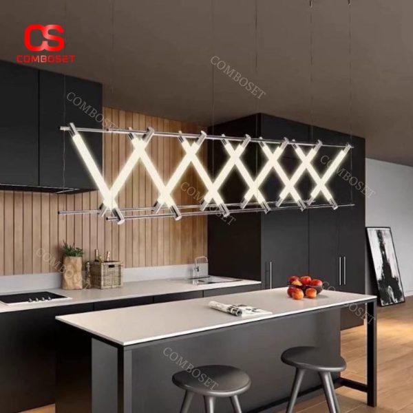 Đèn LED Thả Trần Chữ X Kiểu Dáng Đan Chéo Trang Trí Phòng Ăn Cao Cấp Văn Phòng