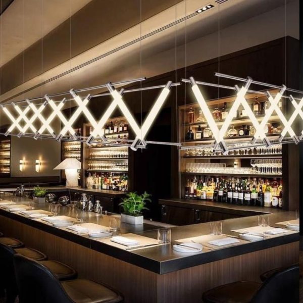 Đèn LED Thả Trần Chữ X Kiểu Dáng Đan Chéo Trang Trí Phòng Ăn Cao Cấp Văn Phòng