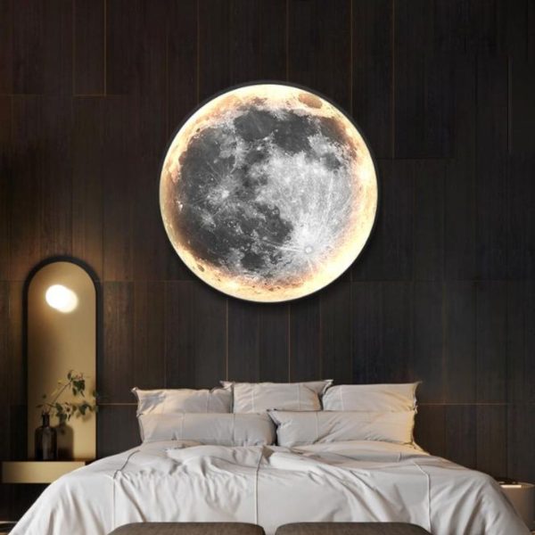 Đèn Ốp Tường Trăng Mica 3D 3 Chế Độ Sáng Decor Sân Vườn, Quán Cafe, Studio