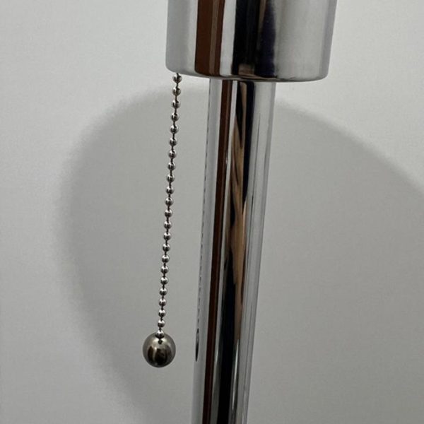 Đèn Sàn Kim Loại Mạ Chrome Hiện Đại, Chao Kính Hình Đĩa Tròn Thiết Kế Mảnh Mai, Cá Tính