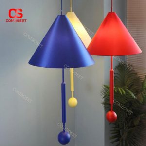 Đèn Thả Hình Nón Kim Loại Màu Đỏ, Xanh, Vàng Decor Không Gian Nghệ Thuật Cho Quán Cafe, Nhà Hàng
