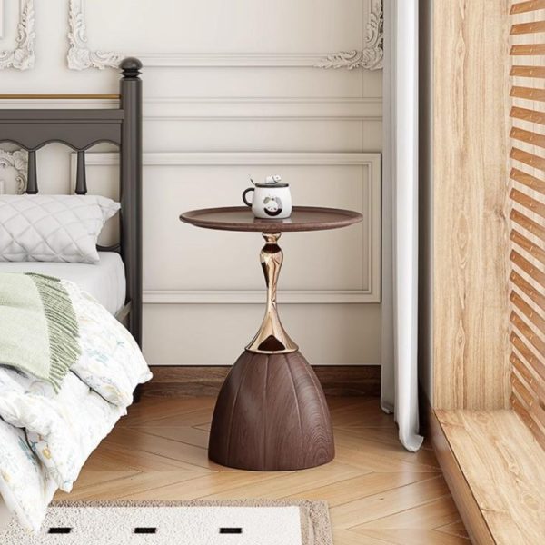Bàn Phụ Cafe Kiểu Pháp Cao Cấp Bằng Gỗ Màu Óc Chó Decor Phòng Khách, Đầu Giường Ngủ, Khách Sạn