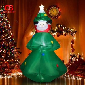 Đồ Trang Trí Noel Bơm Hơi Ông Già Noel Nấp Trong Cây Thông Dễ Thương, Vui Nhộn