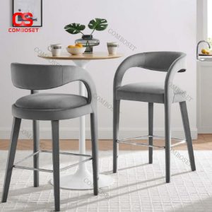 Ghế Ăn Tựa Lưng Cong Bọc Vải Mềm Mại Decor Bàn Ăn Gia Đình, Bàn Cafe, Đảo Bếp, Văn Phòng Làm Việc