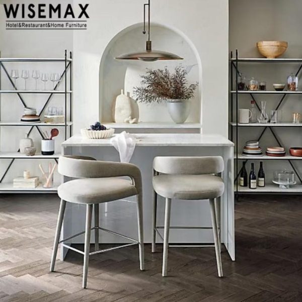 Ghế Ăn Tựa Lưng Cong Bọc Vải Mềm Mại Decor Bàn Ăn Gia Đình, Bàn Cafe, Đảo Bếp, Văn Phòng Làm Việc