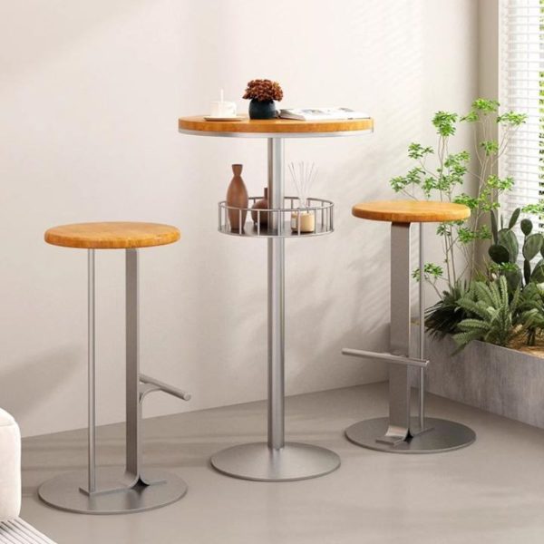 Ghế Quầy Bar Thép Không Gỉ Đơn Giản Phong Cách Bắc Âu Decor Đảo Bếp