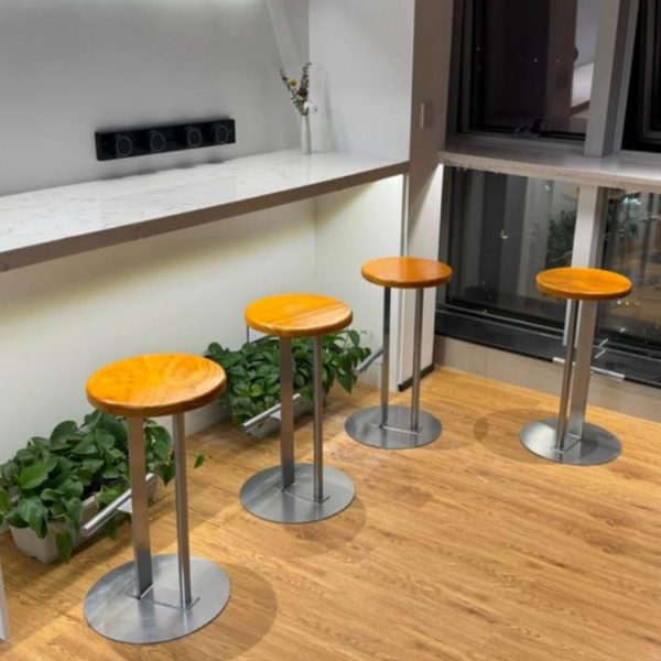 Ghế Quầy Bar Thép Không Gỉ Đơn Giản Phong Cách Bắc Âu Decor Đảo Bếp