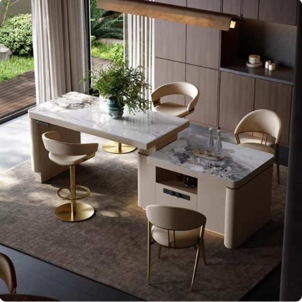 Ghế Quầy Bar Xoay Cao Cấp Khung Thép Không Gỉ Lưng Tựa Cong Phong Cách Sang Trọng