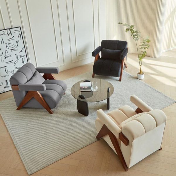 Ghế Sofa Đơn Bọc Nhung Thiết Kế Đơn Giản Cho Phòng Khách, Phòng Trà, Cafe Nhà Hàng