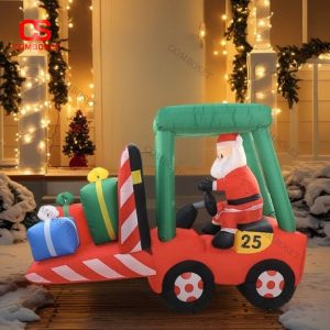 Mô Hình Ông Già Noel Bơm Hơi Lái Xe Decor Sân Vườn, Sự Kiện Lễ Hội