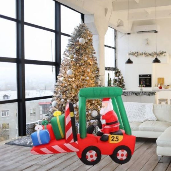 Mô Hình Ông Già Noel Bơm Hơi Lái Xe Decor Sân Vườn, Sự Kiện Lễ Hội