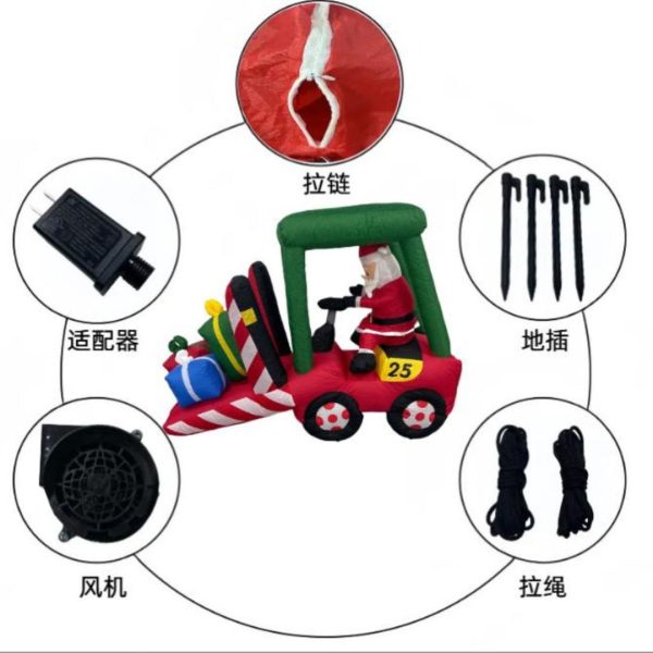 Mô Hình Ông Già Noel Bơm Hơi Lái Xe Decor Sân Vườn, Sự Kiện Lễ Hội