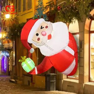 Ông Già Noel Bơm Hơi Cầm Quà Decor Noel Cho Cây Thông, Sân Vườn, Cửa Hàng
