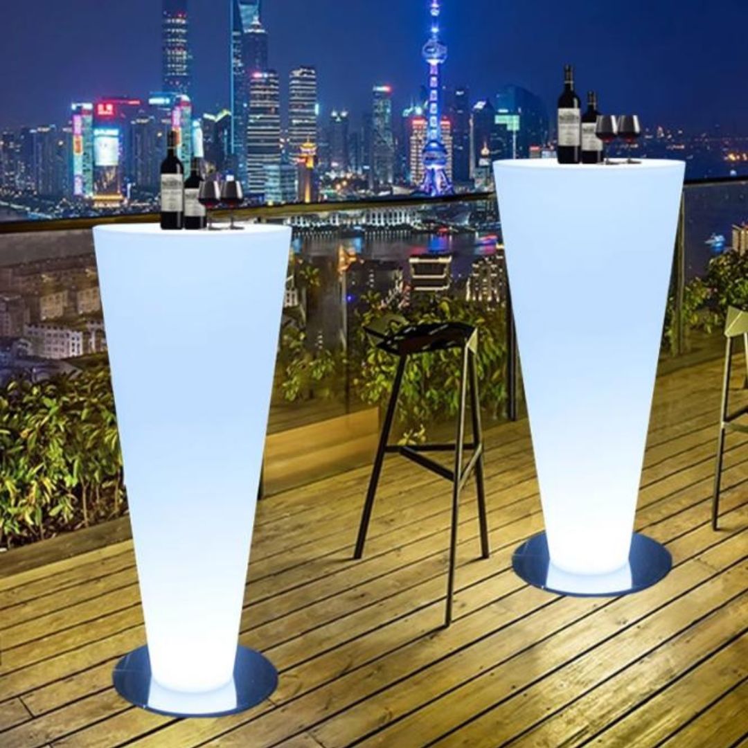 Bàn LED Đứng Cao Đổi 16 Màu, Điều Khiển Remote Trang Trí Bar, Lounge, Resort Cao Cấp