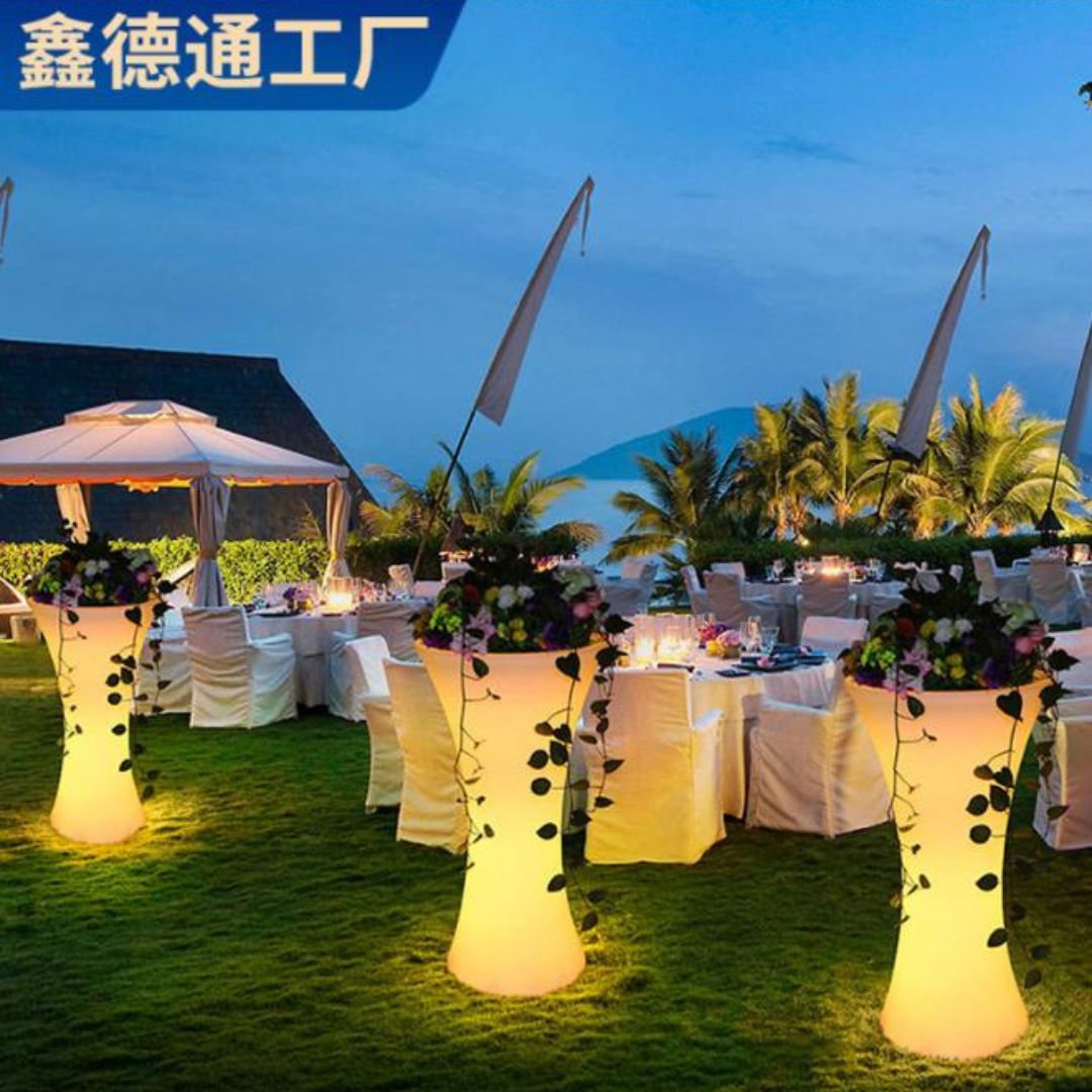 Chậu Hoa LED Đổi Màu Thông Minh Chống Nước, 16 Màu Sắc, Decor Sân Vườn