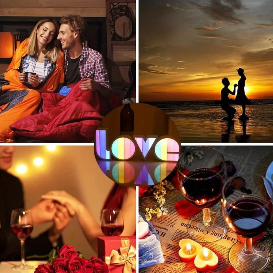 Đèn Bàn Chữ LOVE Bằng Nhựa Phát Sáng Độc Đáo Cho Trang Trí Valentine