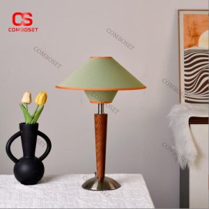 Đèn Bàn Decor Bắc Âu Chụp Vải Tông Xanh Pastel, Phong Cách Tối Giản Ấm Áp