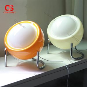 Đèn Bàn Hình Cầu Cam Vàng Phong Cách Retro Trang Trí Bàn Làm Việc