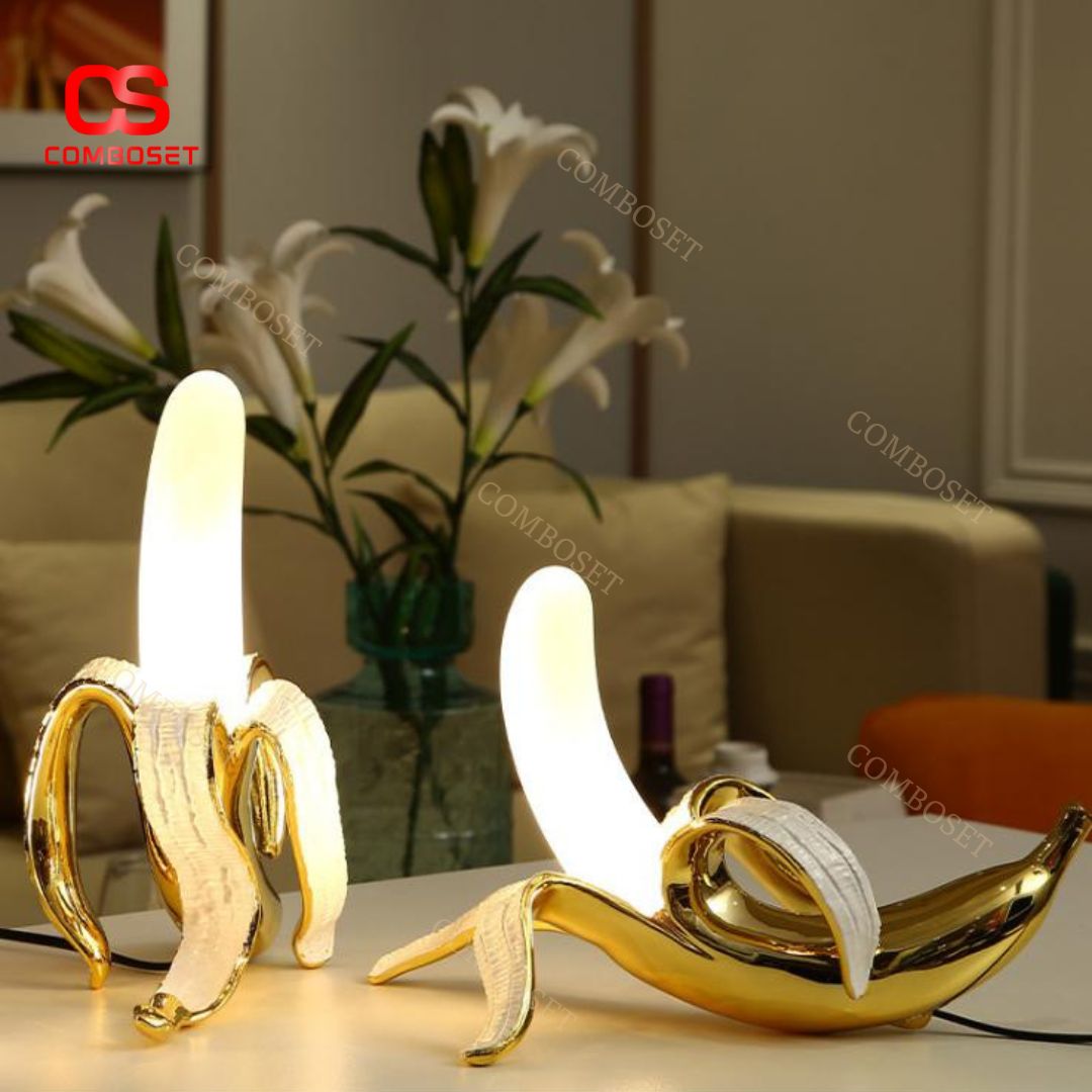 Đèn Bàn Hình Quả Chuối Mạ Điện Trang Trí Phòng Ngủ, Làm Quà Tặng Vui Nhộn