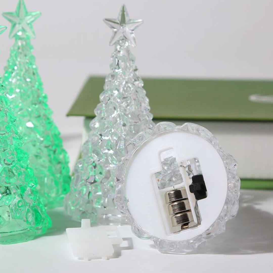 Đèn Cây Thông Noel Nhựa Trong Suốt, Ánh Sáng Đa Sắc Trang Trí Phòng Cực Đẹp