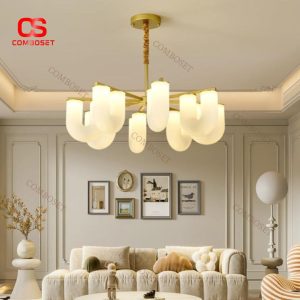 Đèn Chùm Hình Chữ U Uốn Cong Hiện Đại Sang Trọng Cho Phòng Khách