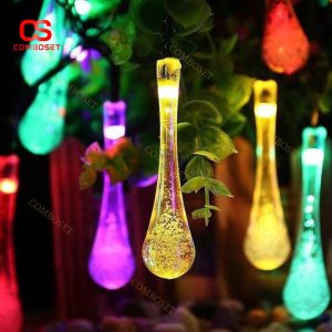 Đèn Dây LED Giọt Nước Nhiều Màu Trang Trí Không Gian Ngoài Trời, Chống Thấm Nước