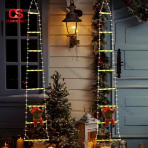 Đèn Dây Ông Già Noel Leo Thang Trang Trí Cửa Sổ, Ban Công Giáng Sinh Dài 170cm