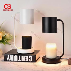 Đèn Đốt Nến Thơm Tối Giản Màu Kem, Đen Phong Cách Hiện Đại Sang Trọng