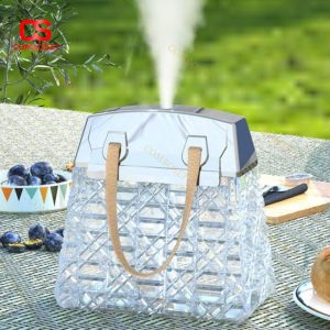 Đèn Hình Túi Xách Bằng Nhựa LED Sạc Type C Đổi Màu Nhiều Chế Độ, Có Tạo Ẩm Mini