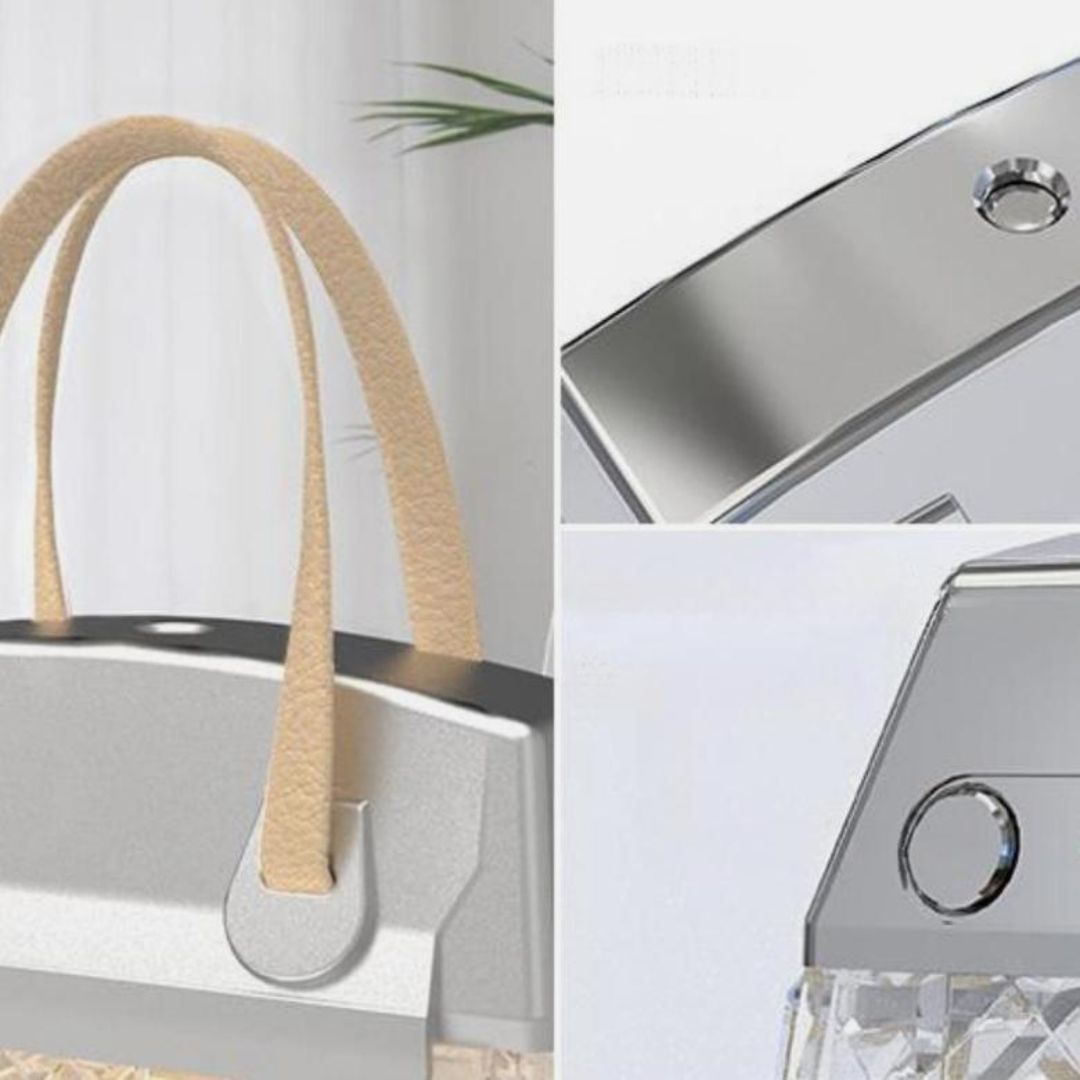 Đèn Hình Túi Xách Bằng Nhựa LED Sạc Type C Đổi Màu Nhiều Chế Độ, Có Tạo Ẩm Mini