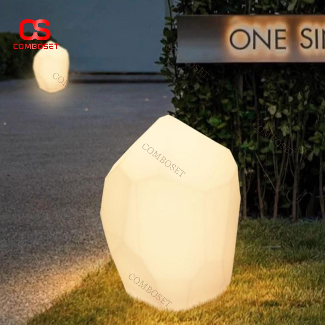 Đèn LED Hình Khối Đá Trang Trí Sân Vườn Chống Nước Dùng Ngoài Trời Cao Cấp