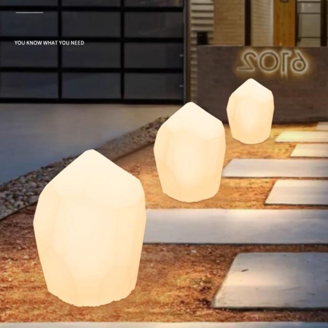 Đèn LED Hình Khối Đá Trang Trí Sân Vườn Chống Nước Dùng Ngoài Trời Cao Cấp