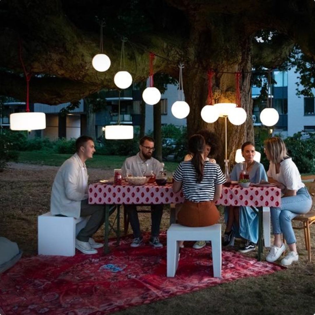 Đèn LED Treo Dây Hình Cầu Có Remote, 16 Màu, Trang Trí Quán Café, Ban Công, Sân Vườn