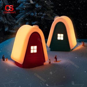 Đèn Ngủ Hình Ngôi Nhà Tuyết Bằng Nhựa ABS Và Silicon Mềm, Ánh Sáng Ấm Dễ Thương