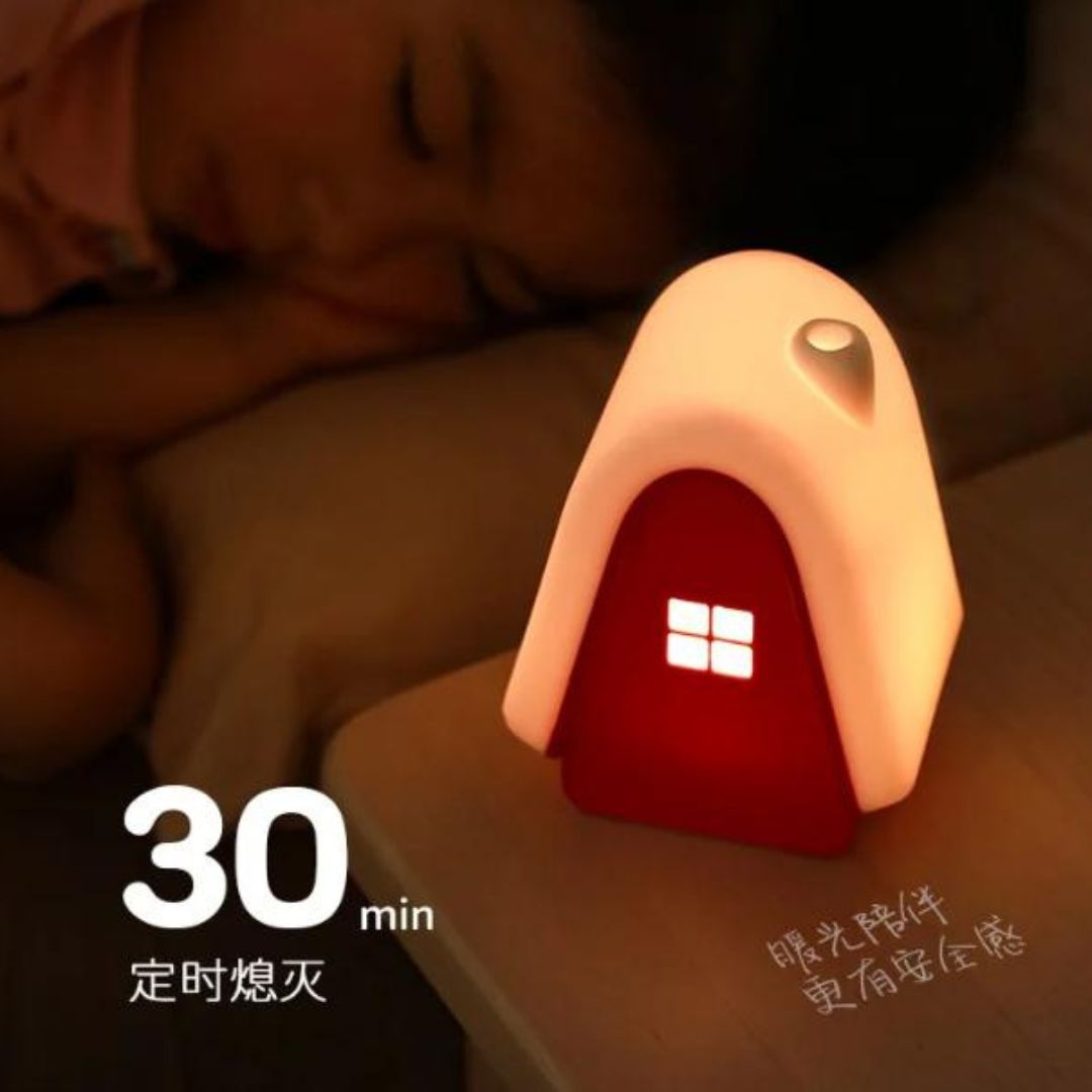 Đèn Ngủ Hình Ngôi Nhà Tuyết Bằng Nhựa ABS Và Silicon Mềm, Ánh Sáng Ấm Dễ Thương