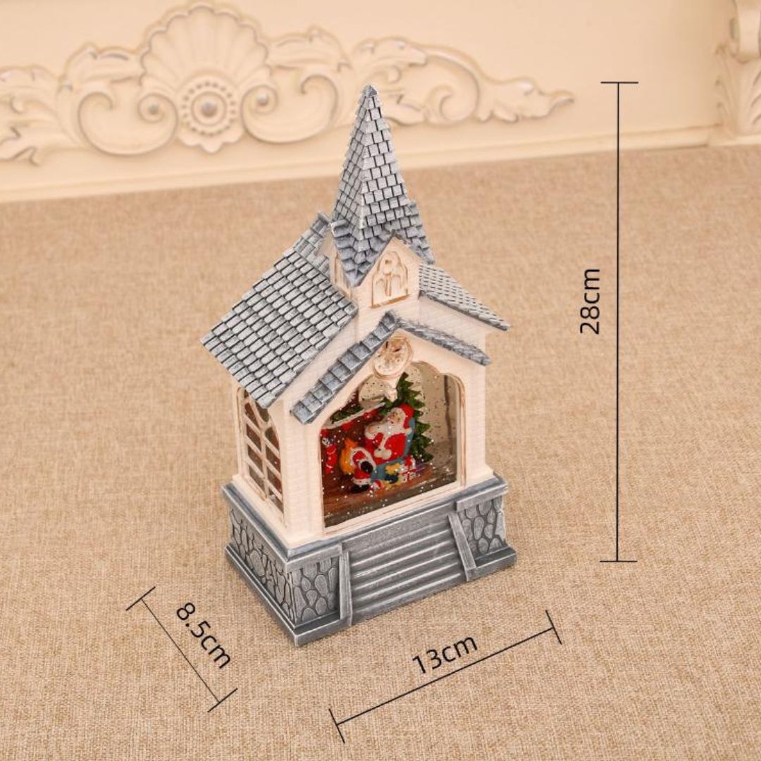 Đèn Nhà Thờ Giáng Sinh Bằng Nhựa Có Ánh Sáng Ấm Áp Trang Trí Noel