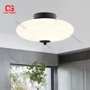 Đèn Ốp Trần Tròn Màu Trắng Đục Thiết Kế Tối Giản Ánh Sáng Ấm Áp Cho Mọi Không Gian