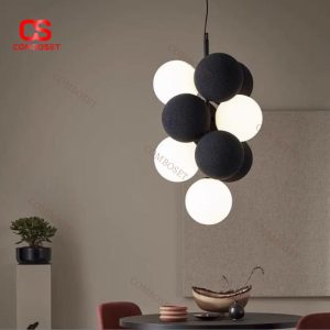 Đèn Thả Chao Tròn Vải Nỉ PVC Nghệ Thuật Decor Phòng Ngủ Em Bé, Khu Vui Chơi, Trung Tâm Thương Mại