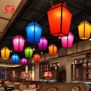Đèn Thả Lồng Đa Màu Hiện Đại Phong Cách Trung Quốc Trang Trí Nhà Hàng, Cafe