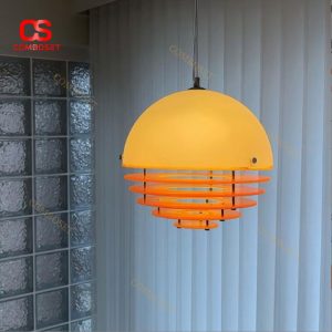 Đèn Thả Retro Hình Nửa Cầu, Ánh Sáng Vàng Nổi Bật Cho Không Gian Sáng Tạo