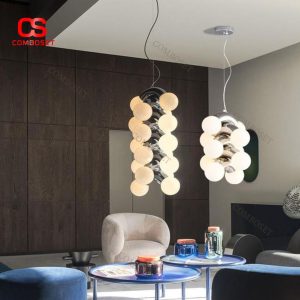 Đèn Thả Trần Cụm Bóng Tròn Xếp Tầng Ứng Ánh Sáng 3 Chế Độ Mềm Mại