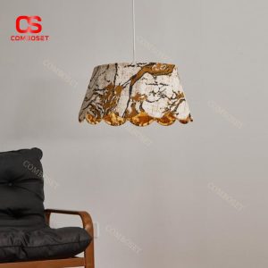 Đèn Thả Vải Thủ Công Hoa Văn Nghệ Thuật Trang Trí Phòng Khách Sang Trọng